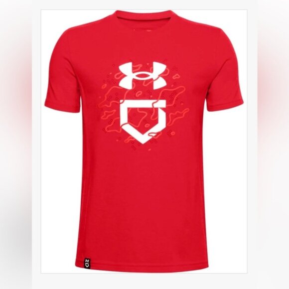 Under Armour UA Camo Lockup Graphic T-Shirt Red - Picture 1 of 8